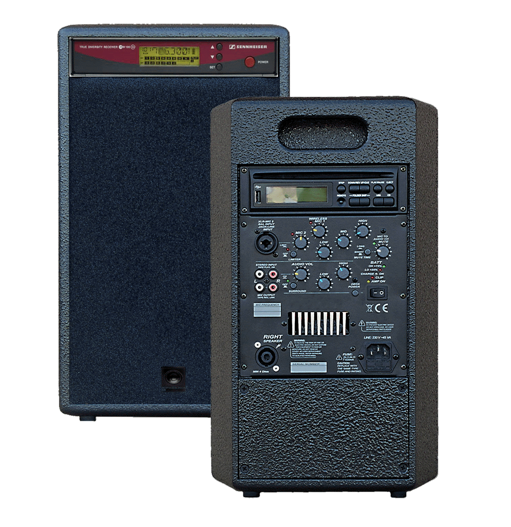 Akku Lautsprecherset mit MP3 & Mikrofon mieten