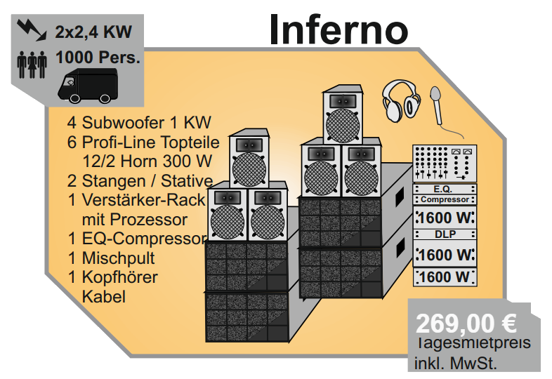 Musikanlage Inferno mieten